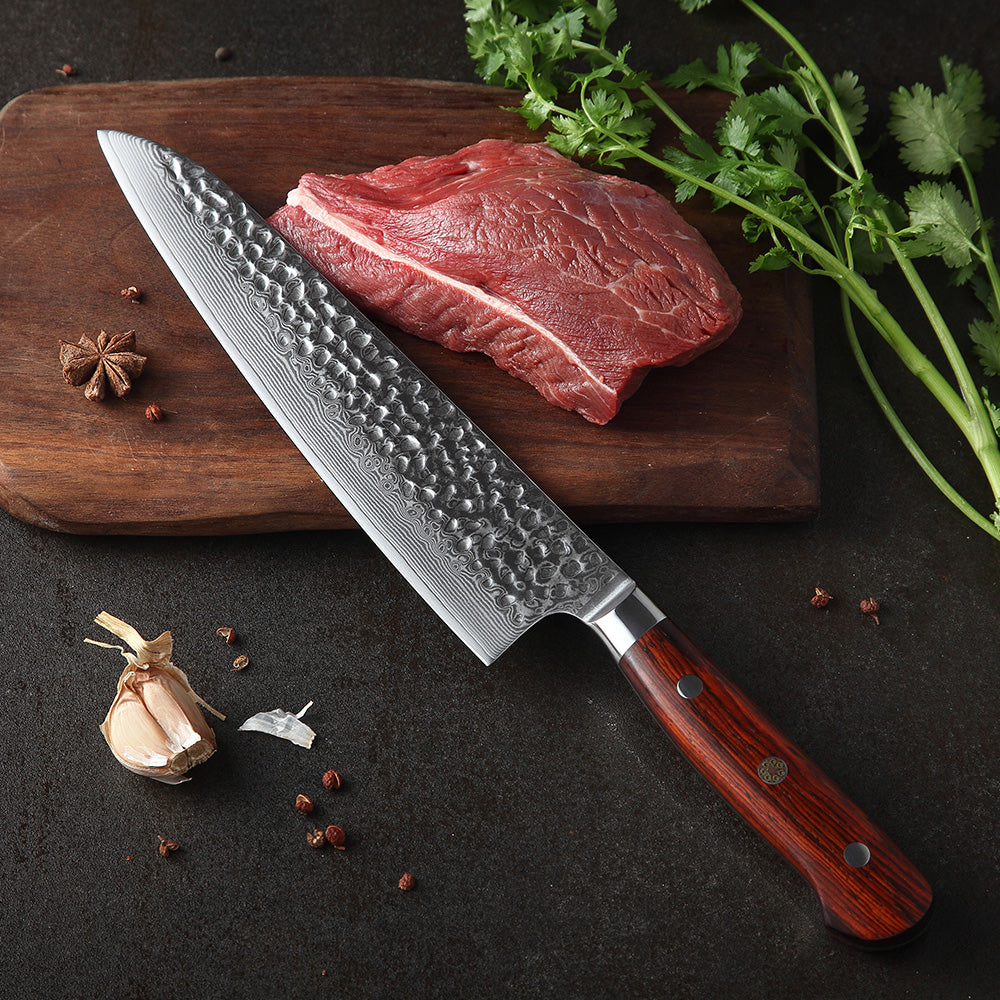 Damascus 3 Piece - Rosewood Knife Set