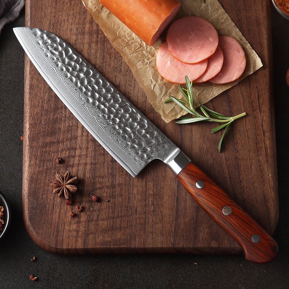 Damascus 3 Piece - Rosewood Knife Set