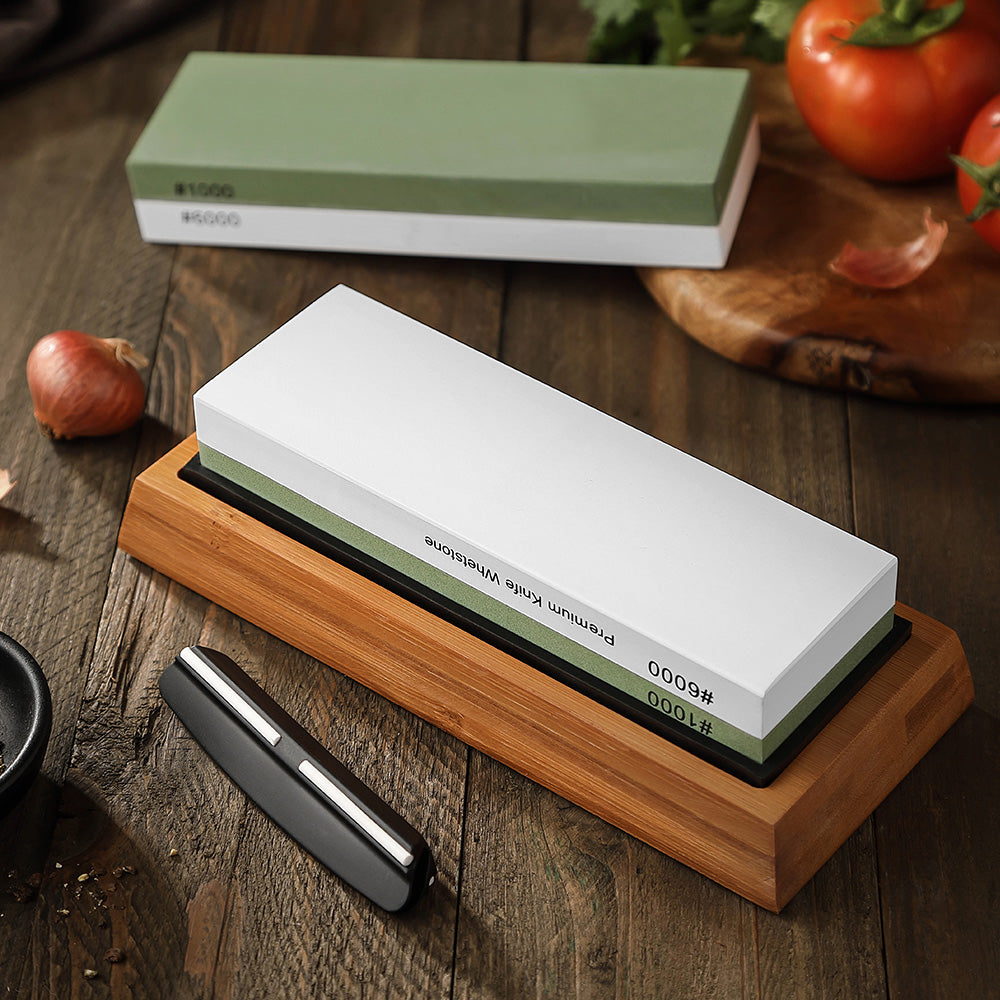 Premium Whetstone Knife Sharpener – 1000/6000 Grit Sharpening Stone Set
