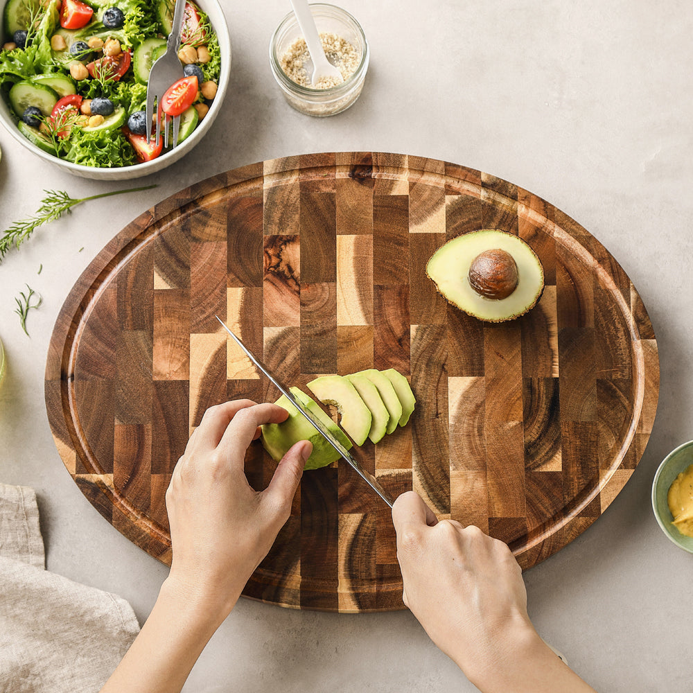 Oval Acacia Wood Chopping Board