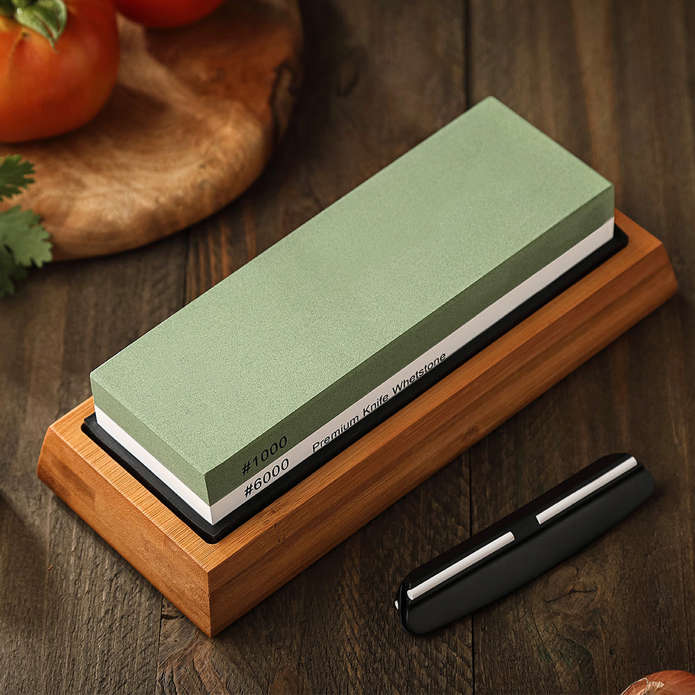 Premium Whetstone Knife Sharpener – 1000/6000 Grit Sharpening Stone Set