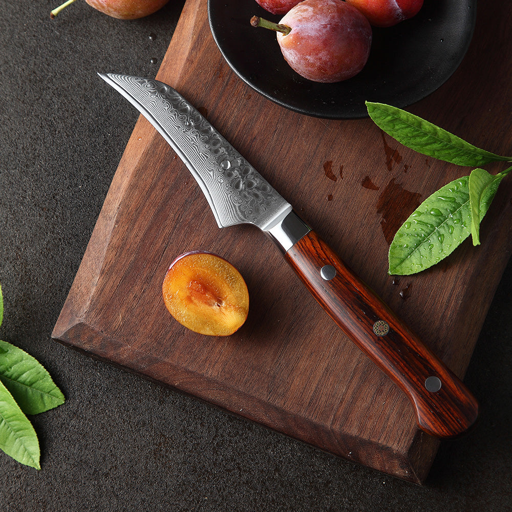Damascus 3 Piece - Rosewood Knife Set
