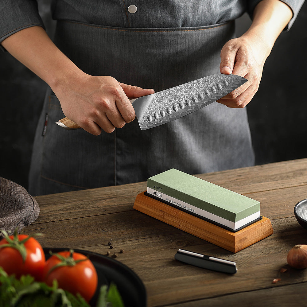 Premium Whetstone Knife Sharpener – 1000/6000 Grit Sharpening Stone Set